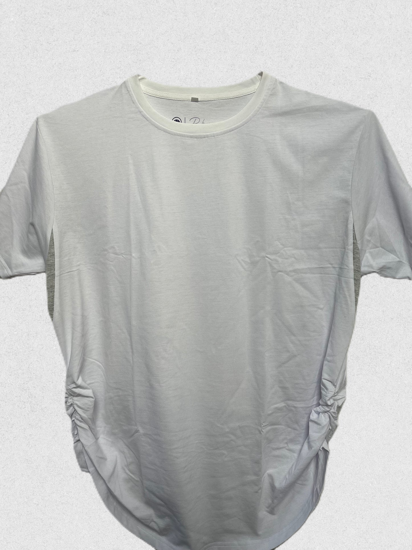 Long Hem TruComfort Tee - White/Grey