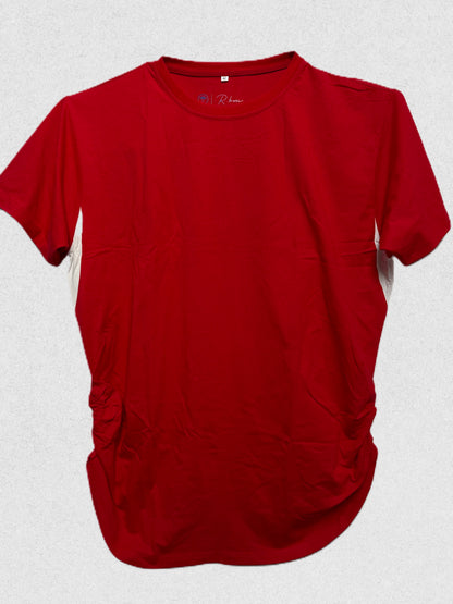 Long Hem TruComfort Tee - Red/White